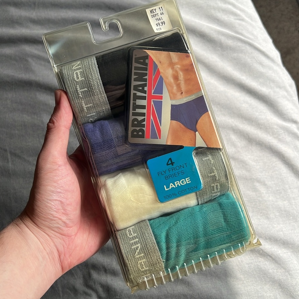 Sealed Vintage 1993 Brittania Fly-Front Men’s Briefs – 4-Pack New Old Stock - Picture 8 of 8